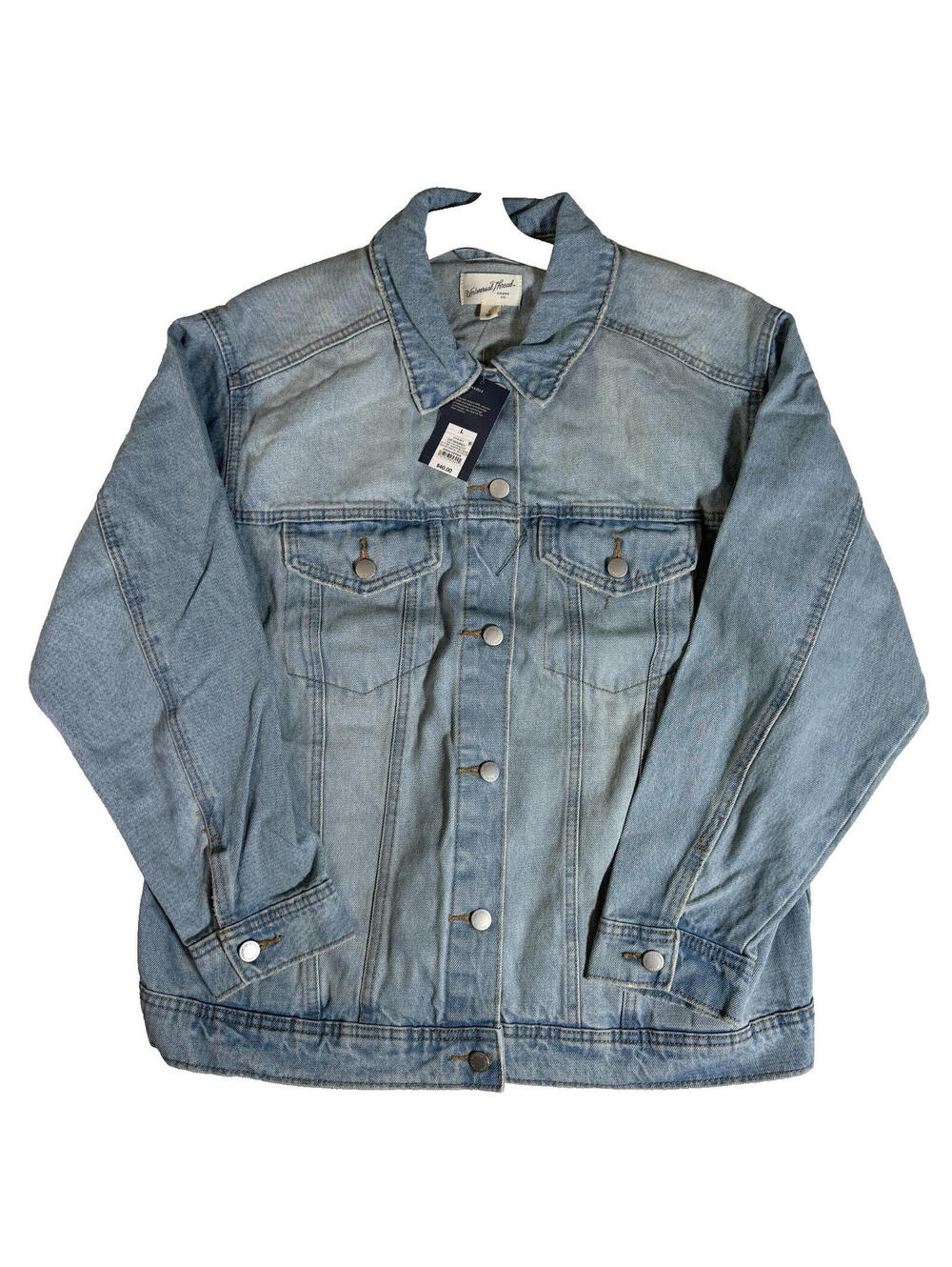 Universal Thread Denim Jean Trucker Style Jacket Vintage Look Women's L NWT